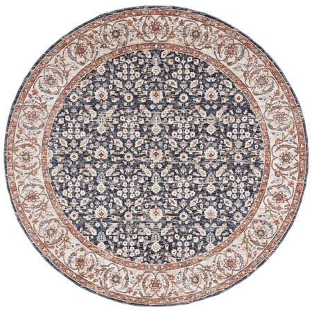 Safavieh 6 ft. 7 in. x 6 ft. 7 in. Heirloom 700 Round Power-Loomed Rug Navy & Beige HRL701N-7R